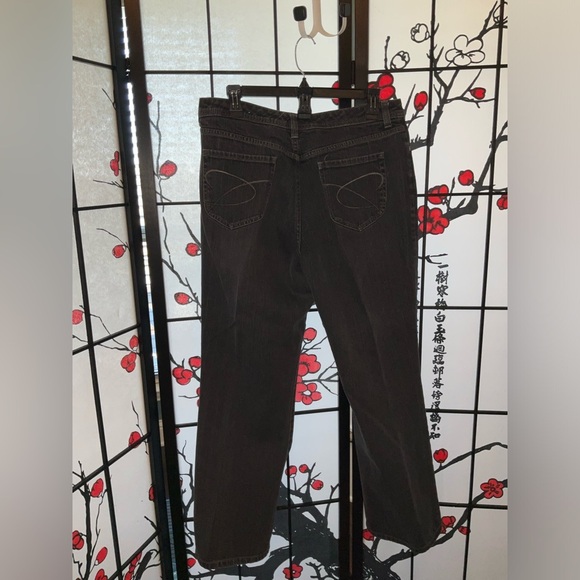 Womens Chicos Platinum Denim Sz 1 Short Black Washed Denim Stretch Jeans - Picture 5 of 9